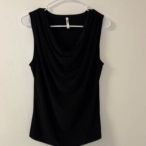 Black Draped Sleeveless Top